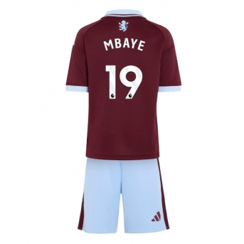 Aston Villa Ibrahim Mbaye #19 Maglia Gara Casa Repliche 2026-27 Bambino Maniche Corte